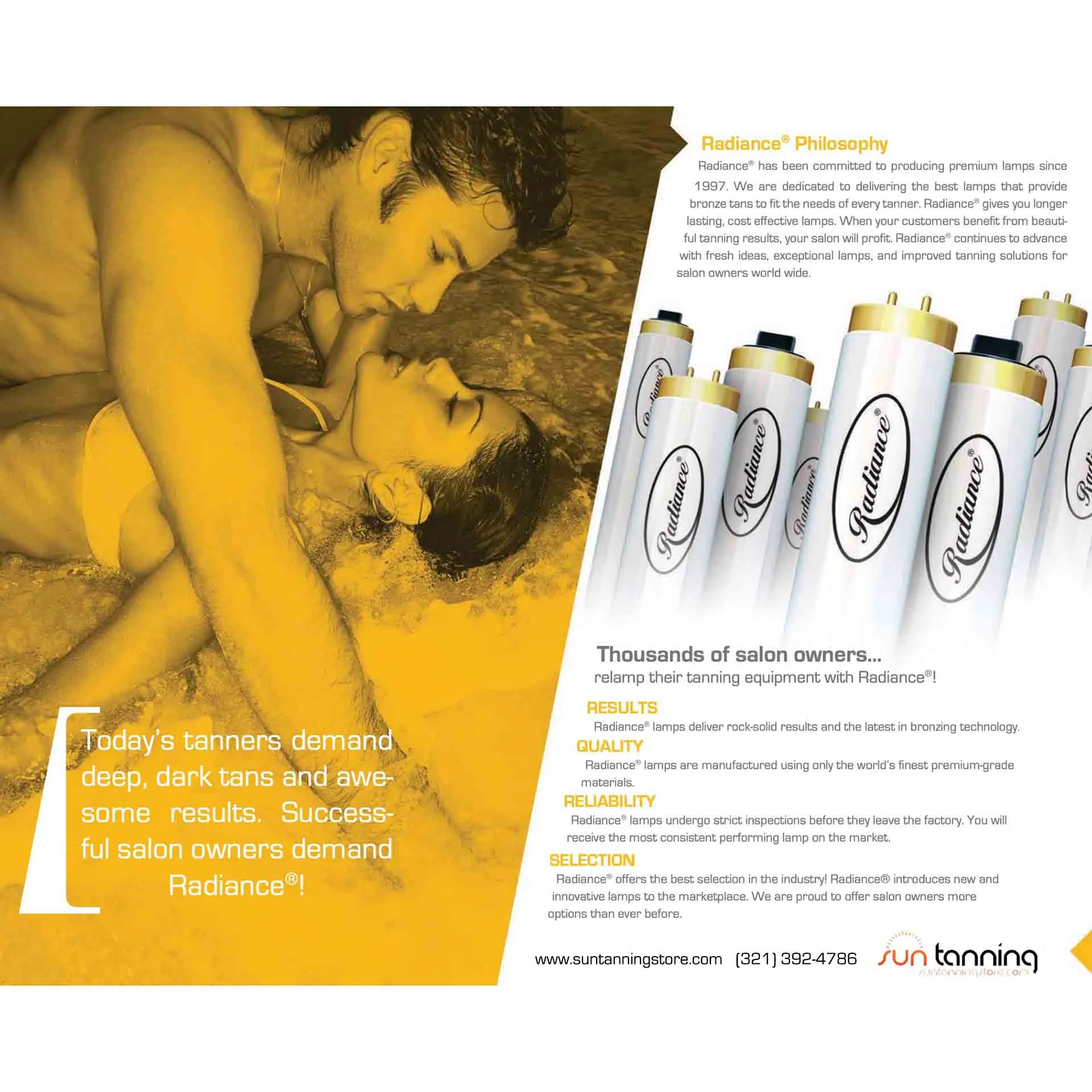 Radiance R2 FR71 200w VHP 10 Tanning Lamps
