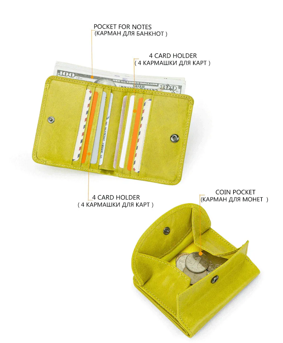 Realaiot Genuine Leather Fashion Small Wallet Women Female Coin Purse Short Rfid Card Holder Wallets for Women Portfel Damski