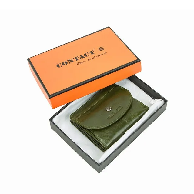 Realaiot Genuine Leather Fashion Small Wallet Women Female Coin Purse Short Rfid Card Holder Wallets for Women Portfel Damski