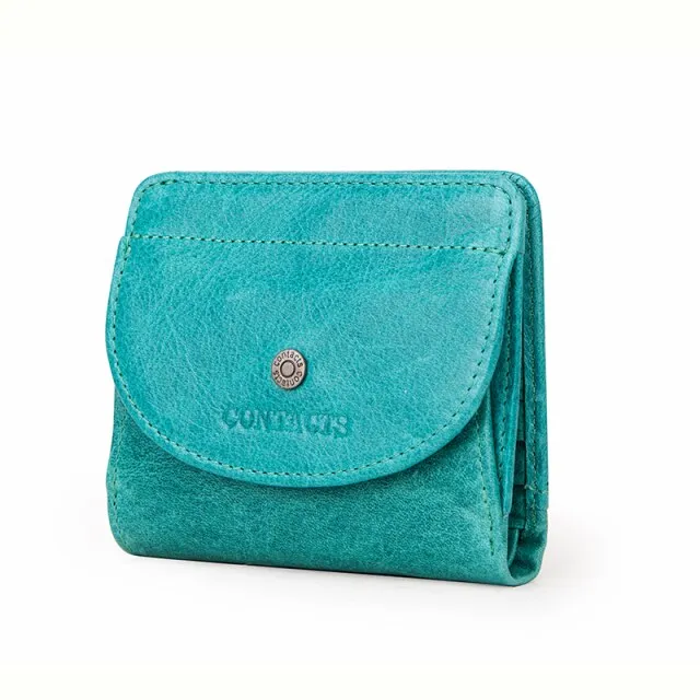 Realaiot Genuine Leather Fashion Small Wallet Women Female Coin Purse Short Rfid Card Holder Wallets for Women Portfel Damski