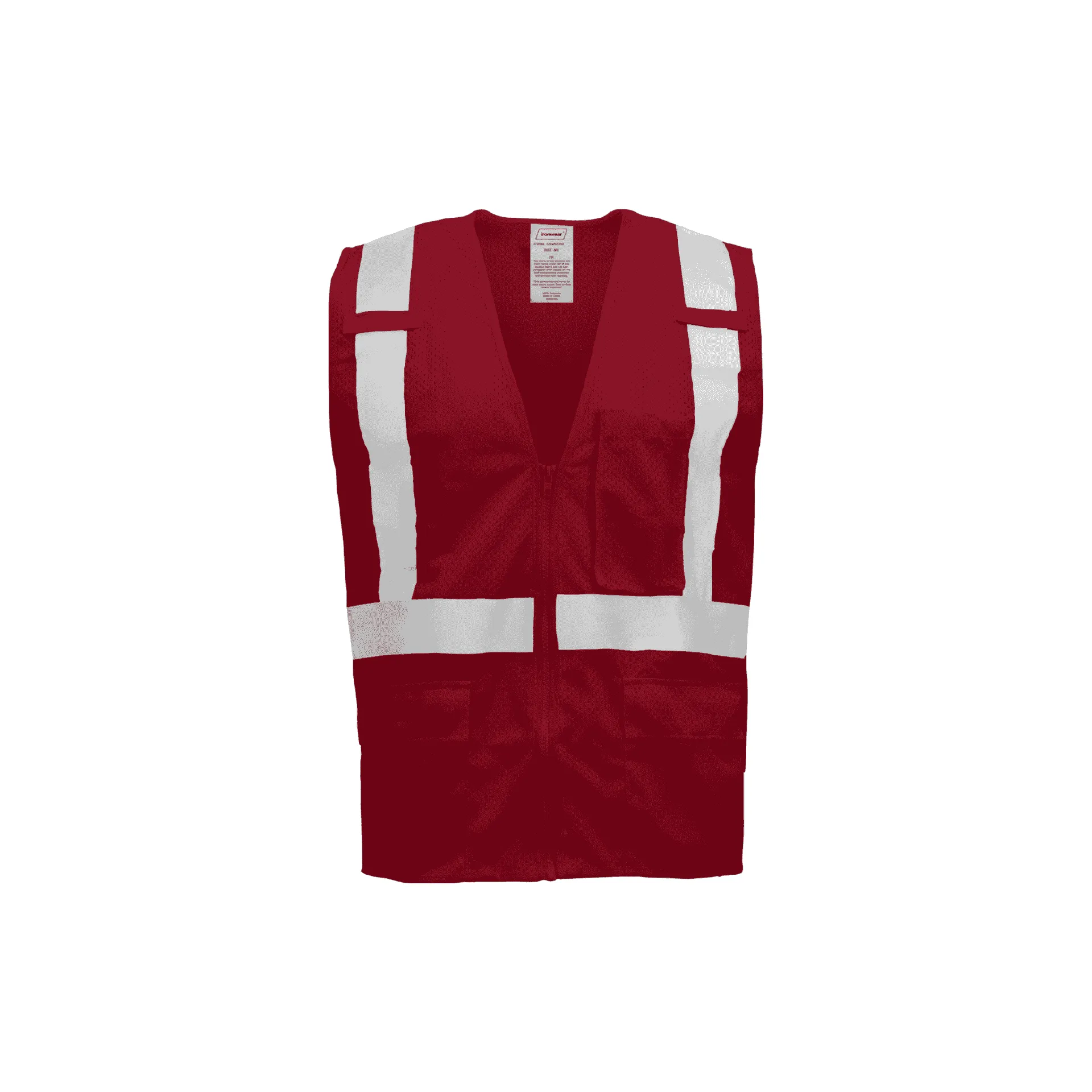Red Economy Zipper Closure Vest