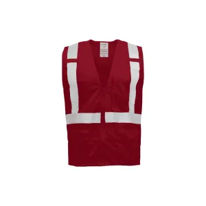 Red Economy Zipper Closure Vest