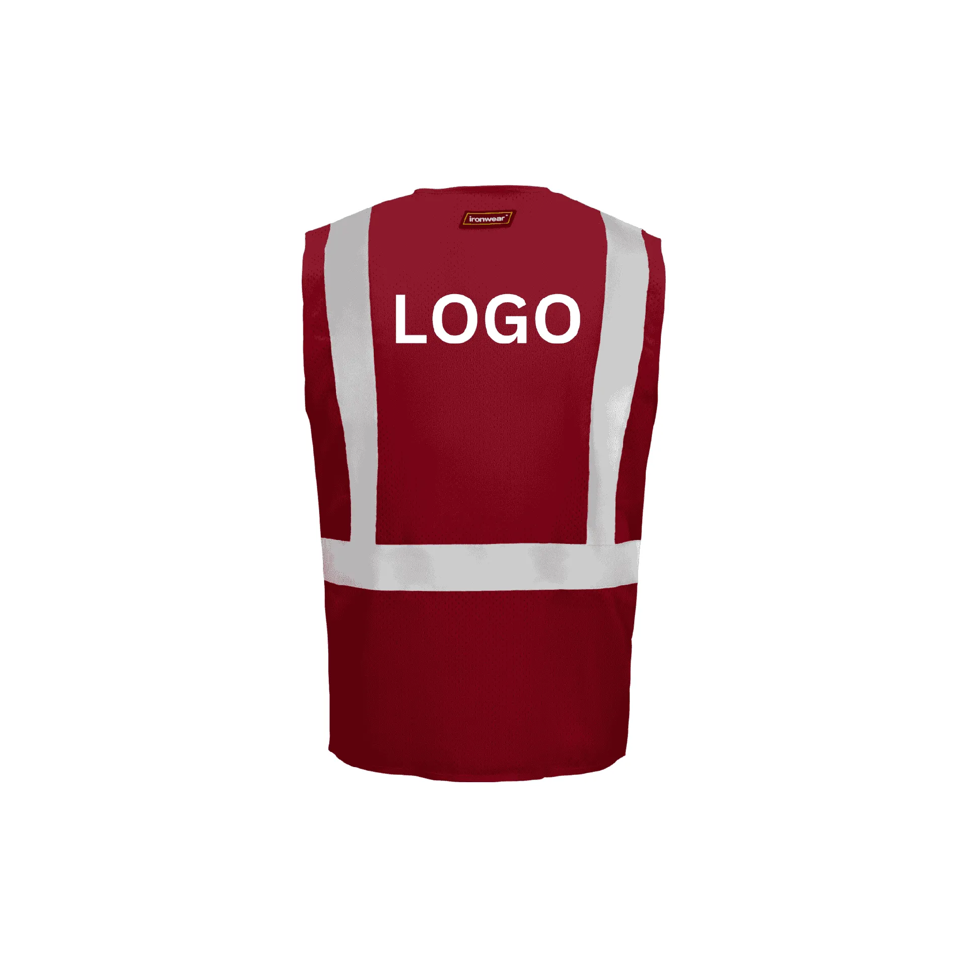 Red Economy Zipper Closure Vest