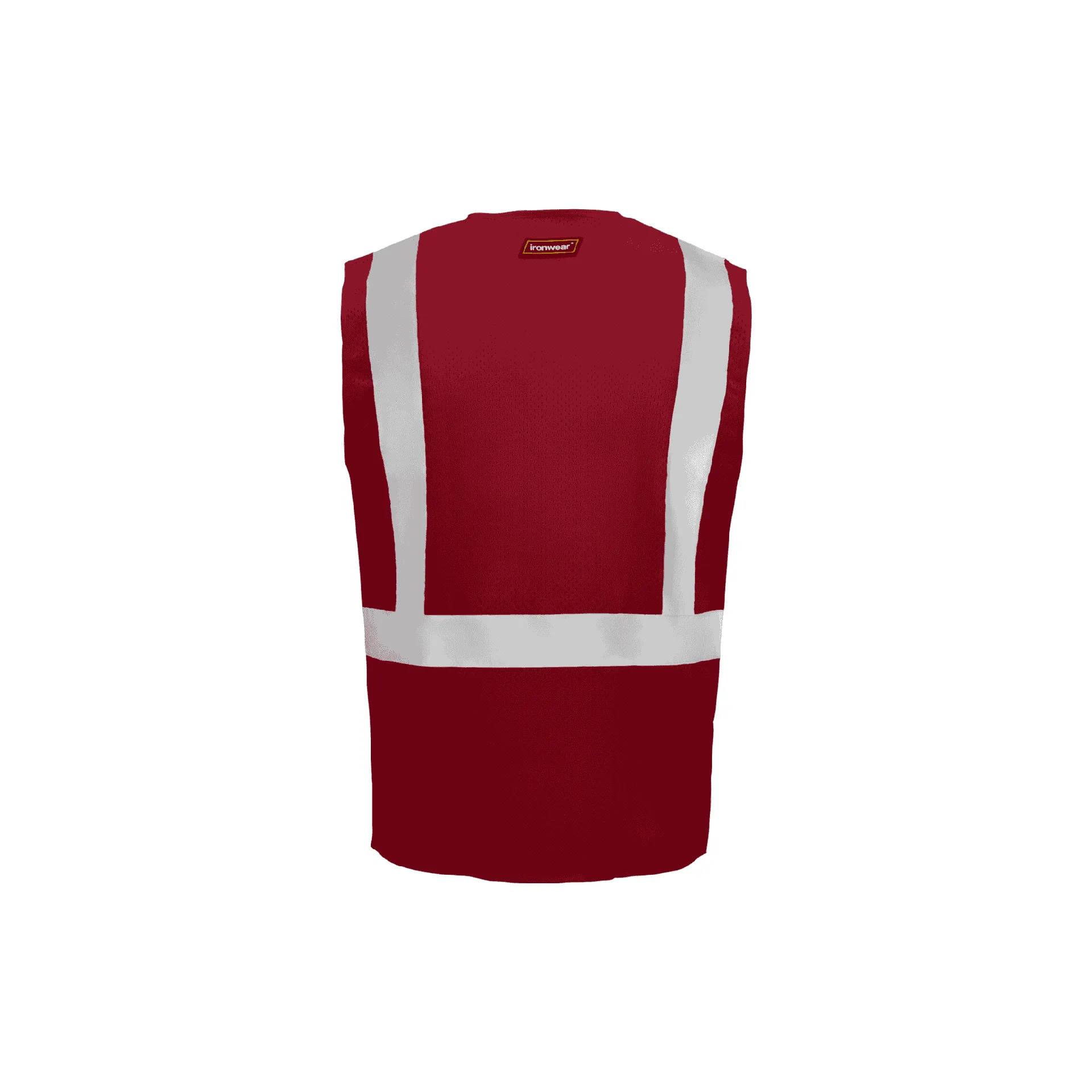 Red Economy Zipper Closure Vest