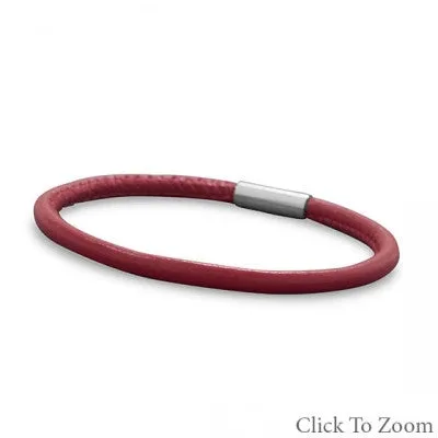 Red Italian Leather Wrap Bracelet