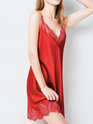 Red Lace-Trim Slip