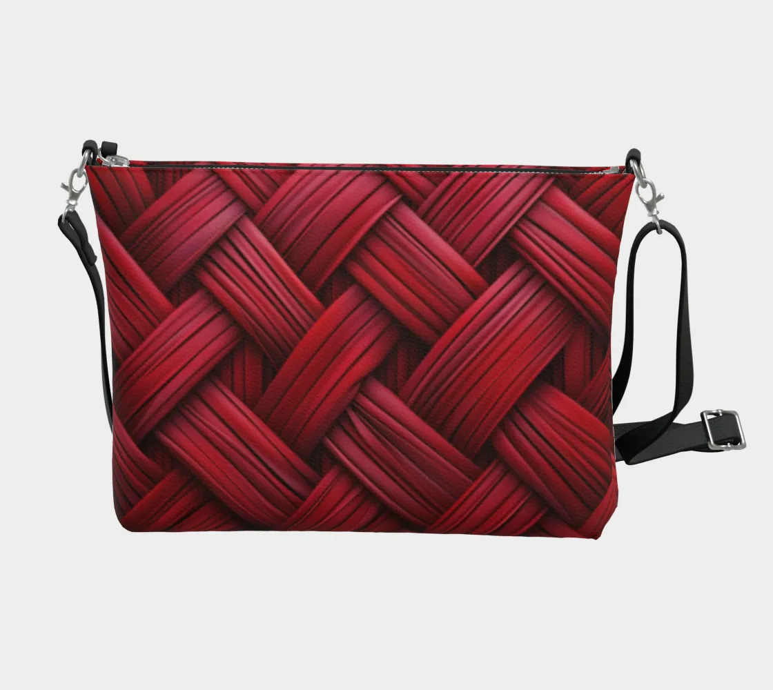 Red Weave A Crossbody Purse
