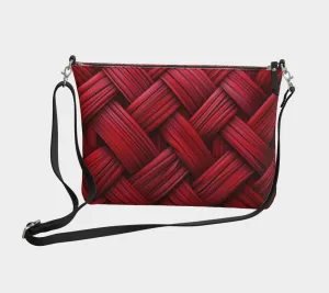 Red Weave A Crossbody Purse