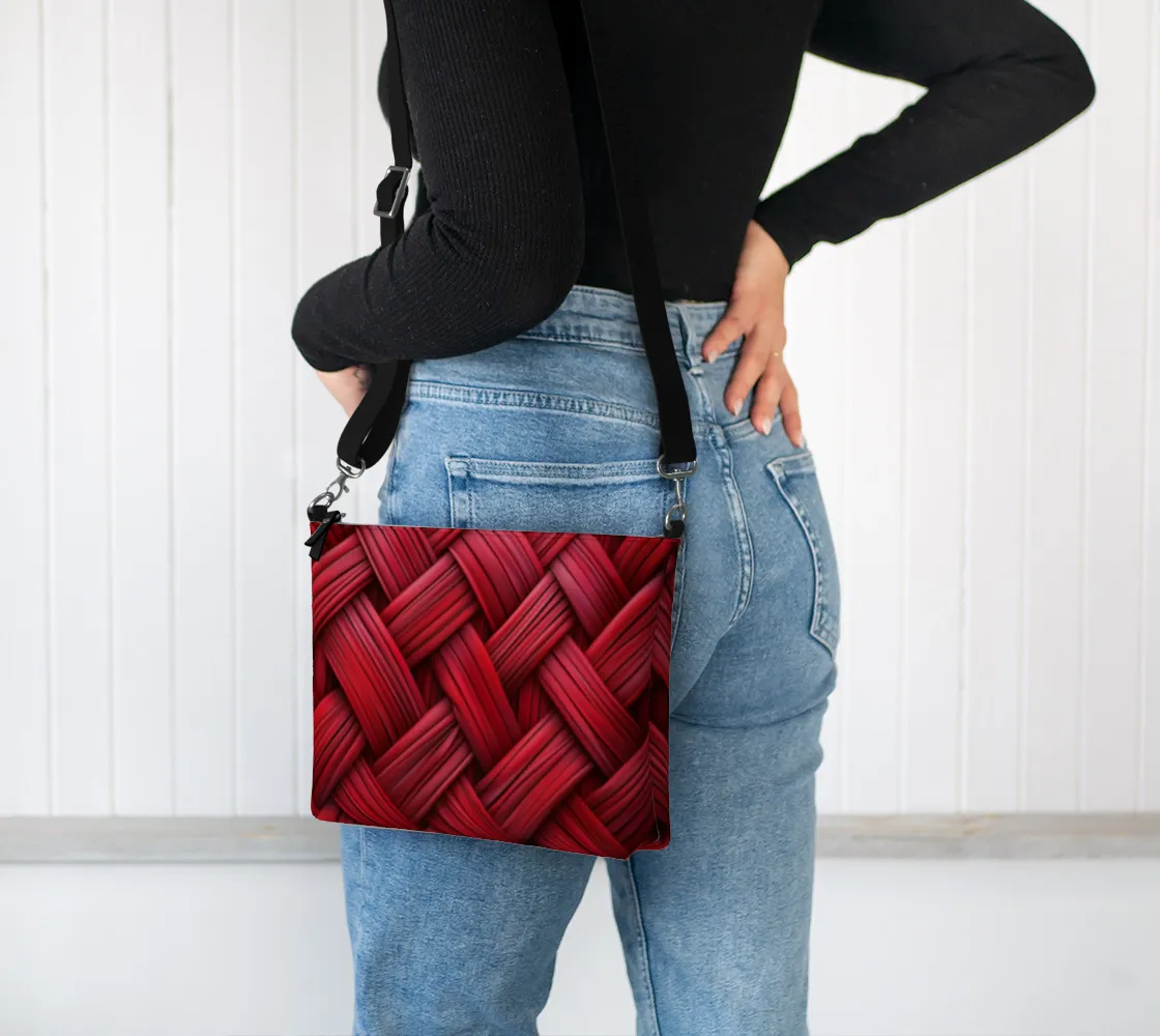 Red Weave A Crossbody Purse