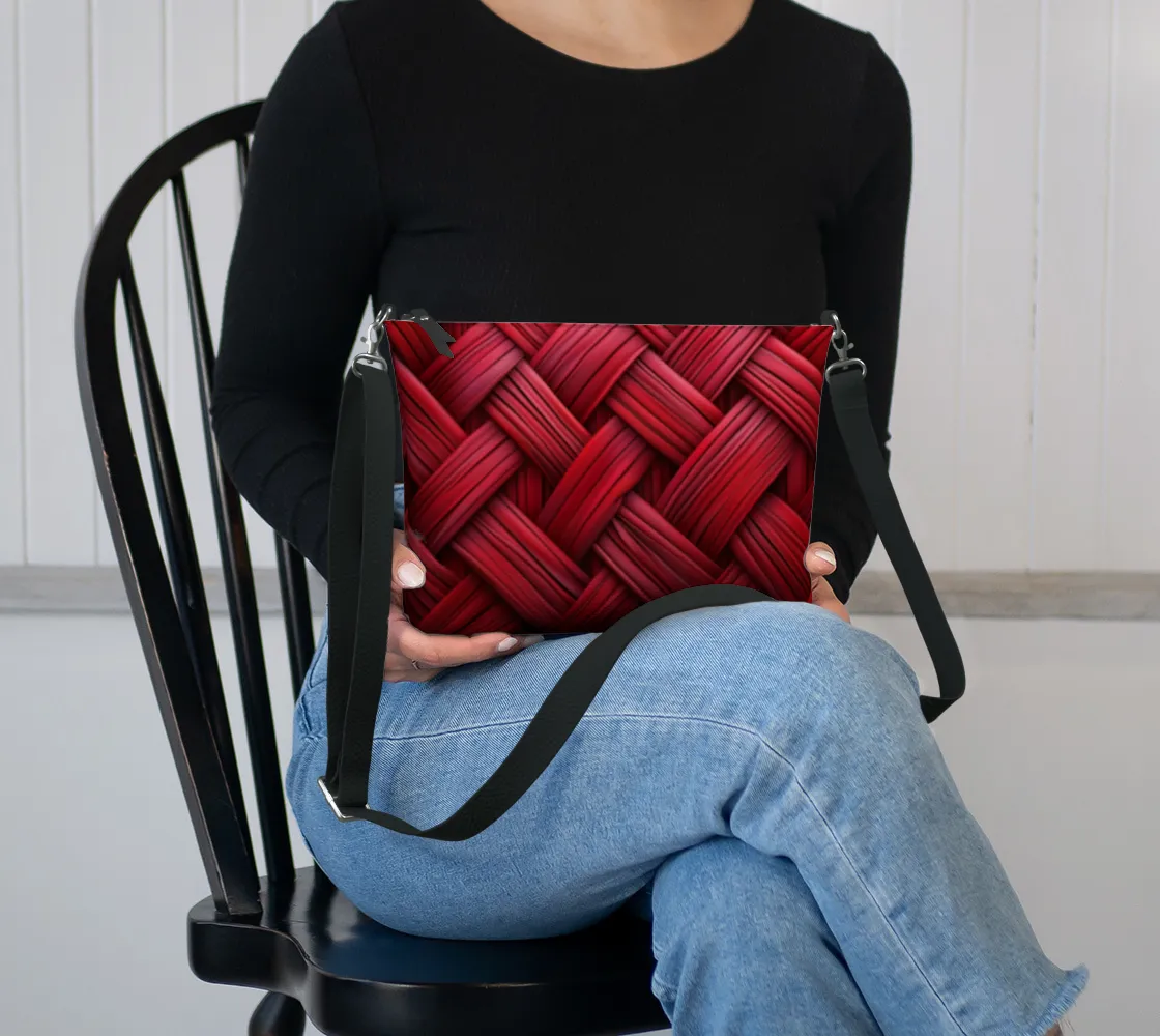 Red Weave A Crossbody Purse
