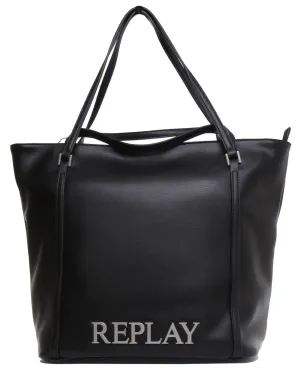 Replay Womens Shoulder Bag In Black