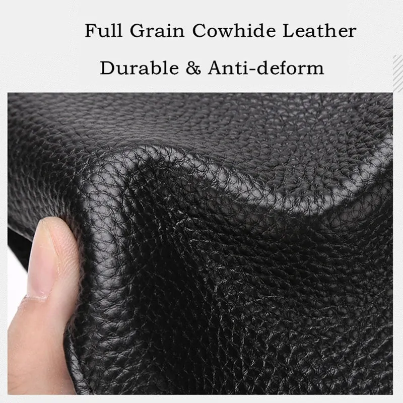 RFID Bifold Genuine Leather Men's Wallet with Coin Purse