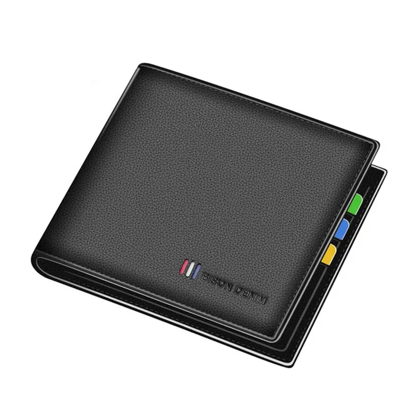 RFID Bifold Genuine Leather Men's Wallet with Coin Purse