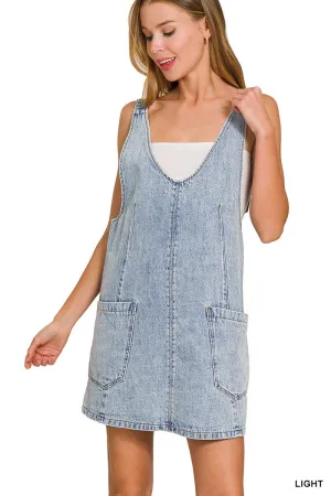 Romy- Denim Overall Dress