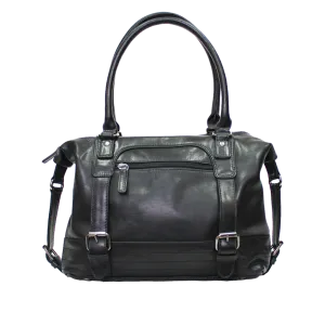 Rugged Earth - Black Leather Handbag