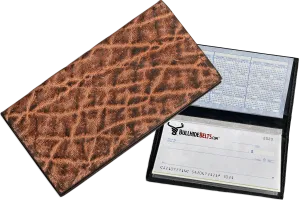 Rustic Brown Elephant Checkbook Cover