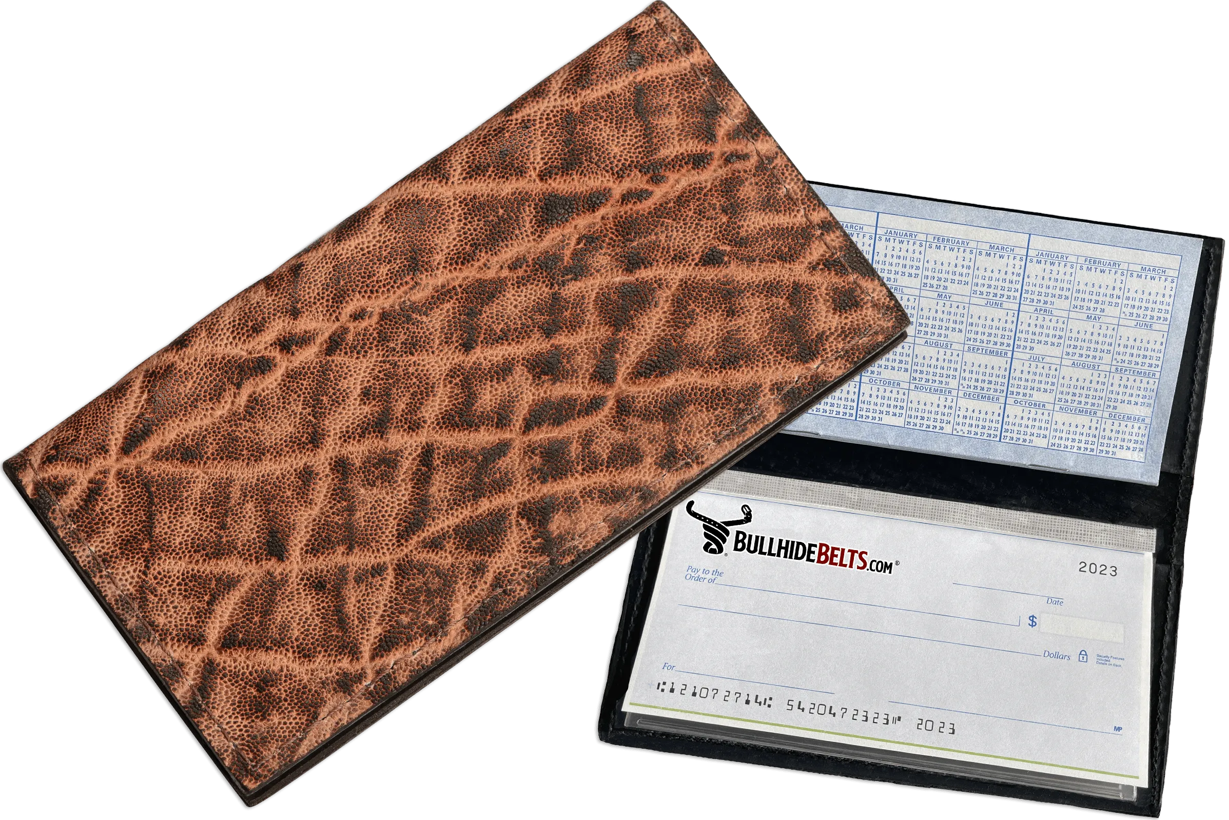 Rustic Brown Elephant Checkbook Cover
