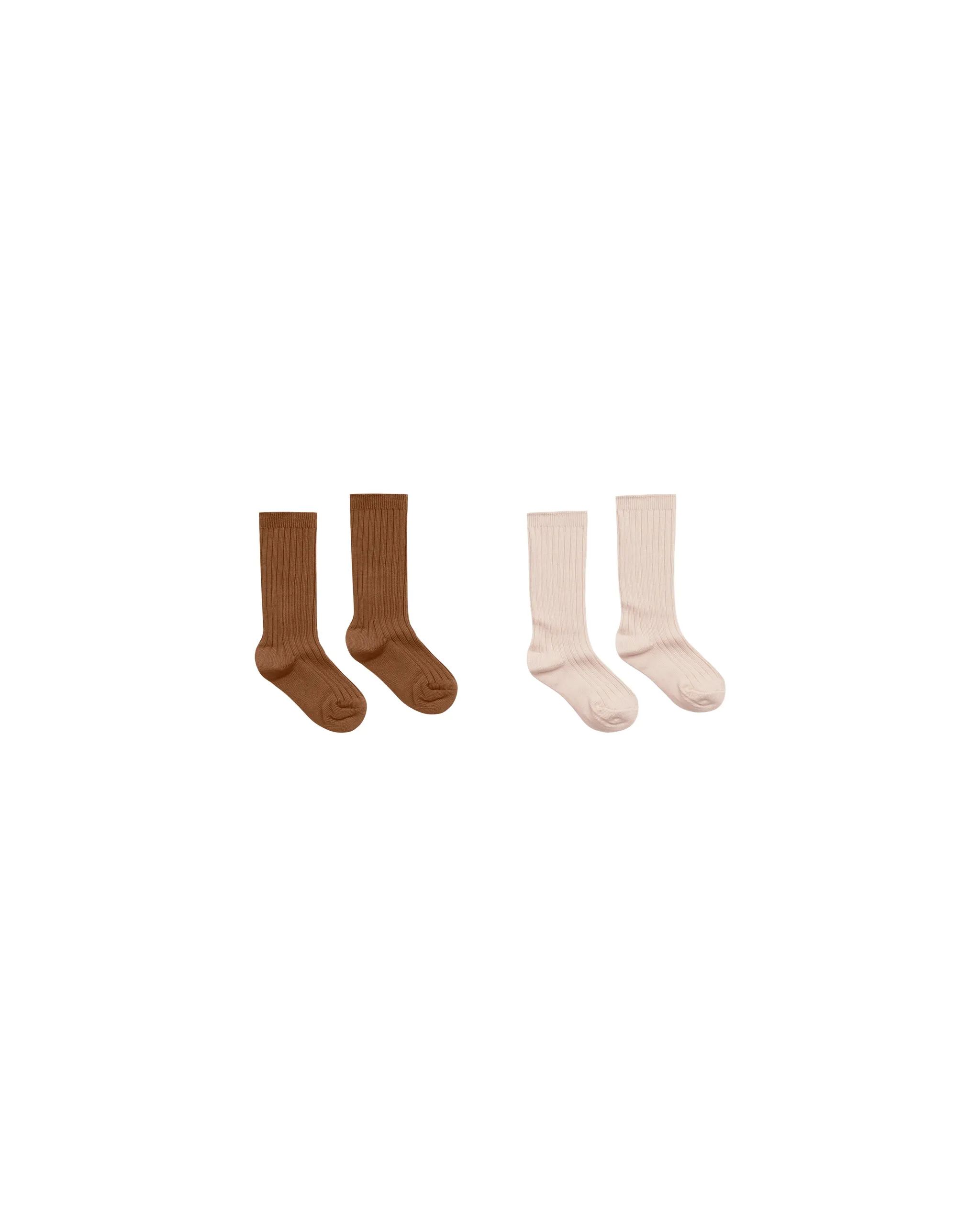 RYLEE   CRU Ribbed Socks || Saddle, Shell