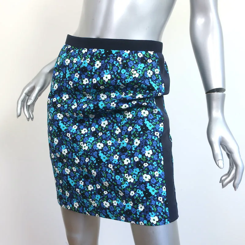 Sacai Luck Floral Print Mini Skirt Blue Cotton Size 0