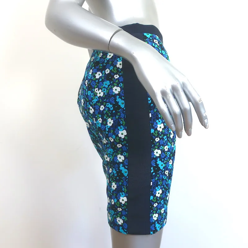 Sacai Luck Floral Print Mini Skirt Blue Cotton Size 0