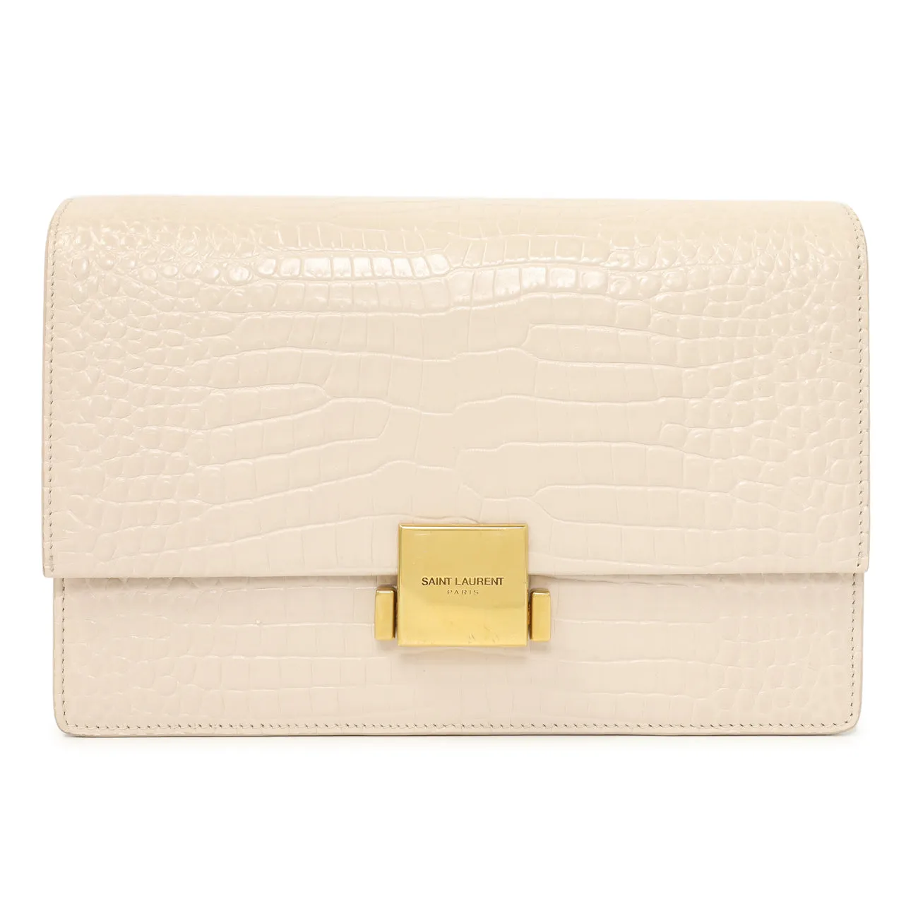 Saint Laurent Light Pink Crocodile Embossed Calfskin Medium Bellechasse