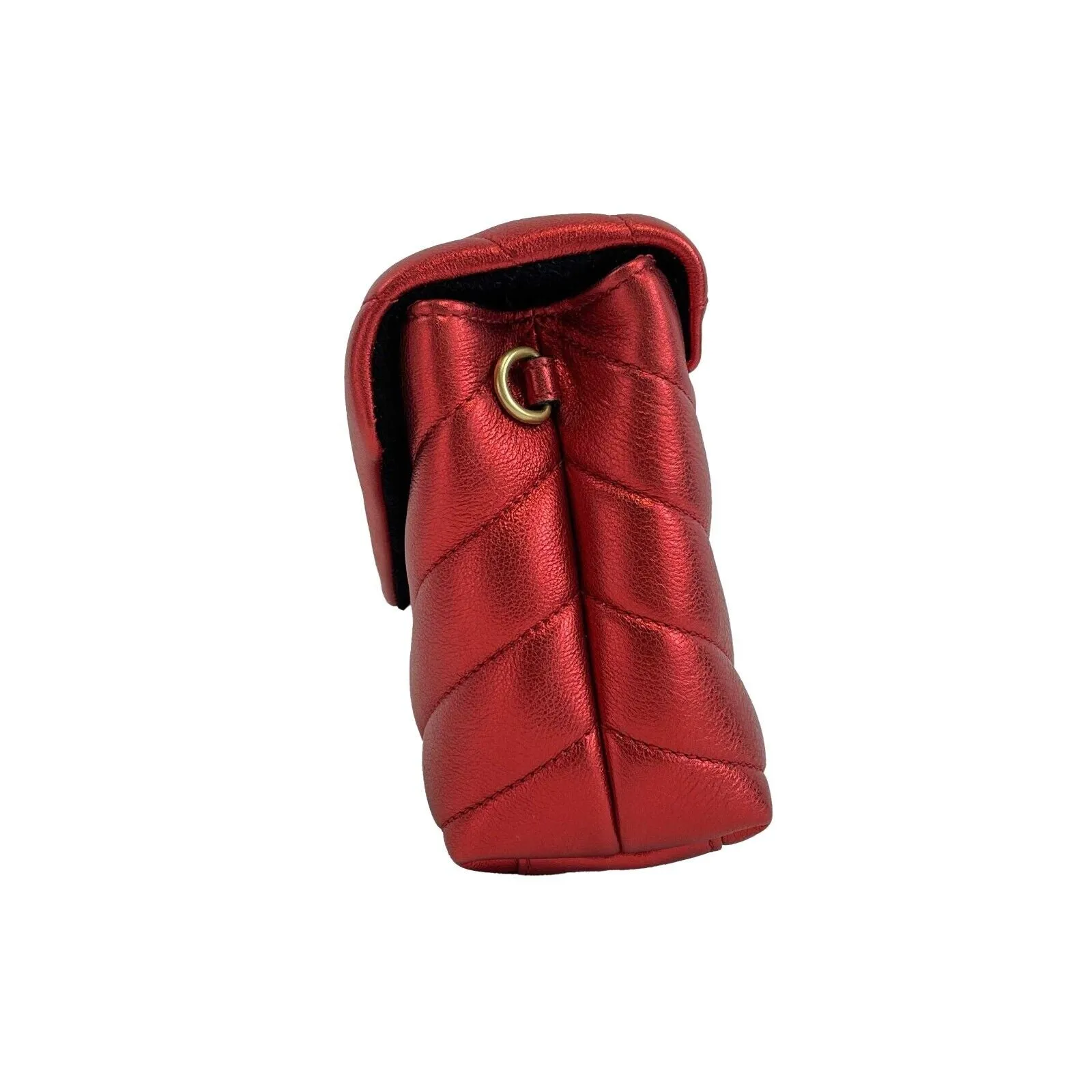 Saint Laurent - LouLou Shoulder Bag Matelasse Chevron Leather Toy Red Crossbody