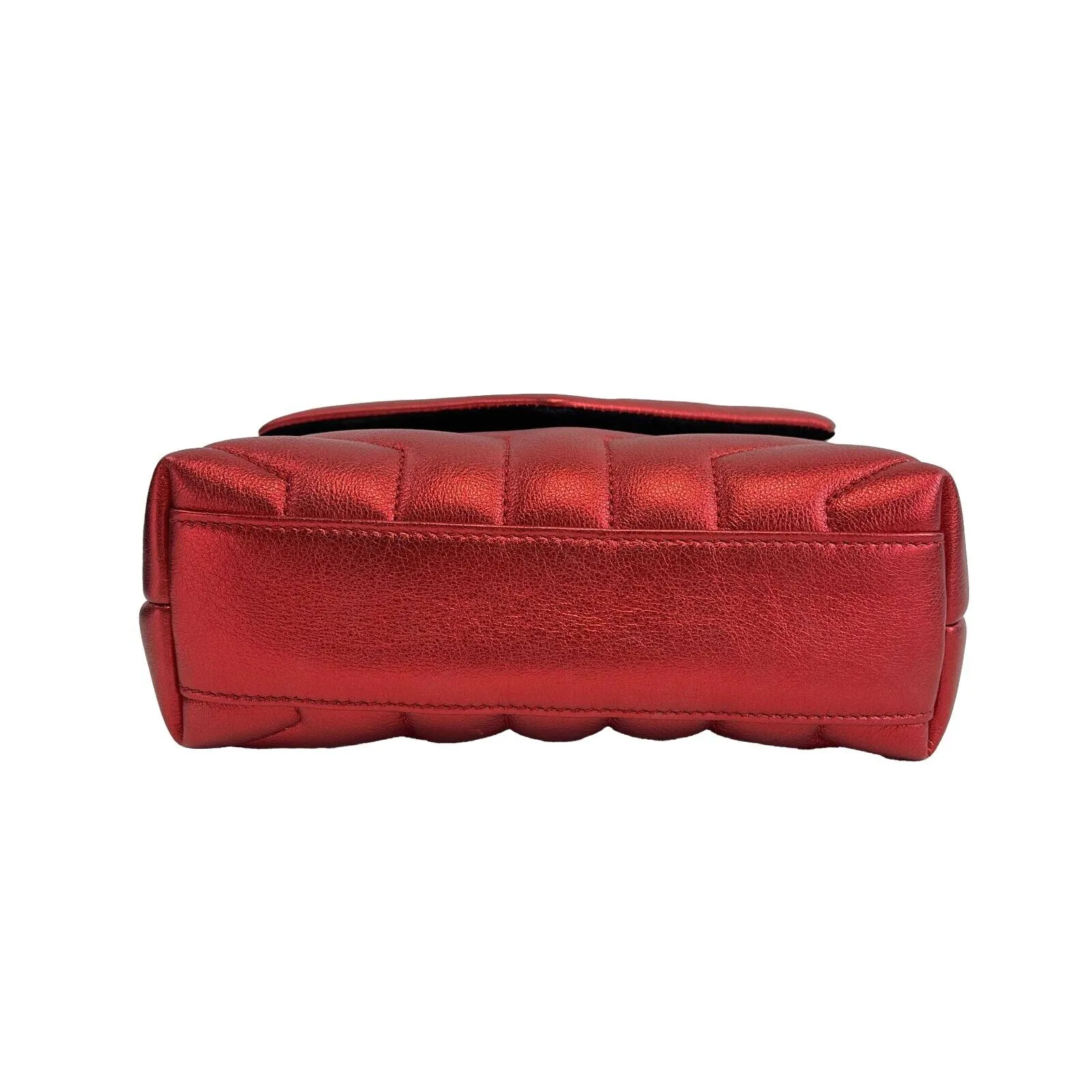 Saint Laurent - LouLou Shoulder Bag Matelasse Chevron Leather Toy Red Crossbody
