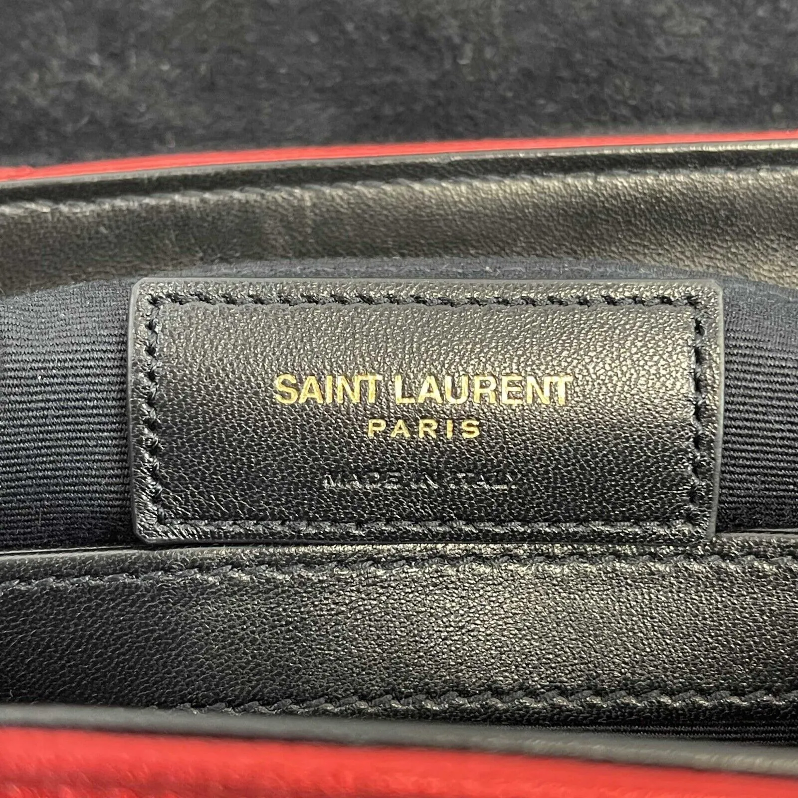 Saint Laurent - LouLou Shoulder Bag Matelasse Chevron Leather Toy Red Crossbody