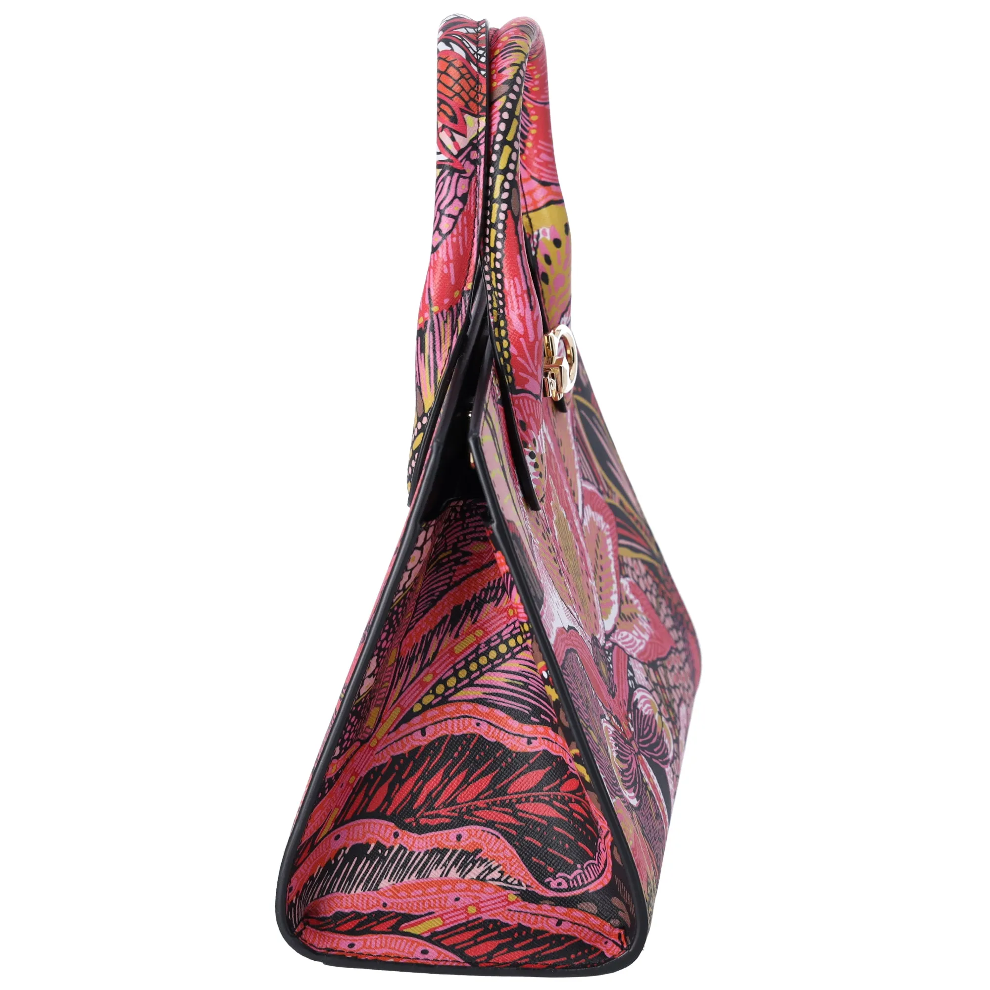 Salvatore Ferragamo StudioBox Handbag 211496 Pink Red Multi Floral