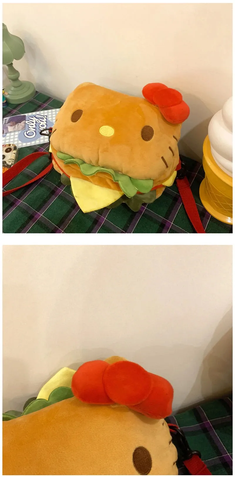 Sanrio Hello Kitty Hamburger Plush Shoulder Bag | Fun and Cute Design
