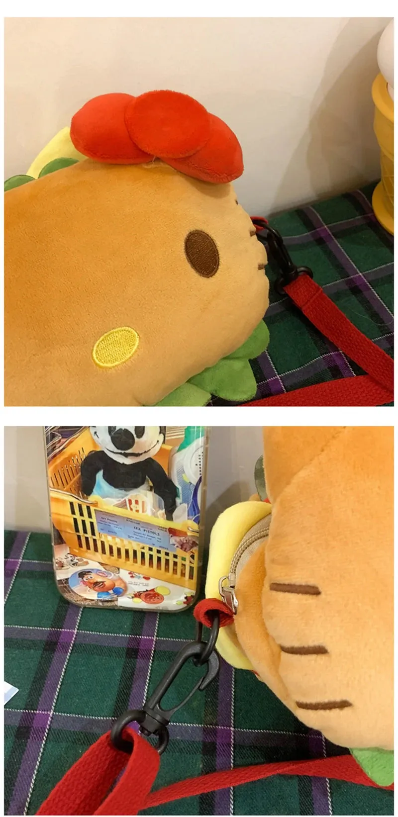 Sanrio Hello Kitty Hamburger Plush Shoulder Bag | Fun and Cute Design