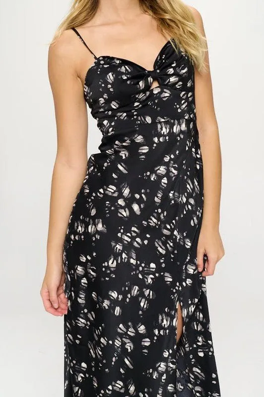 Satin Floral Bustier Dress