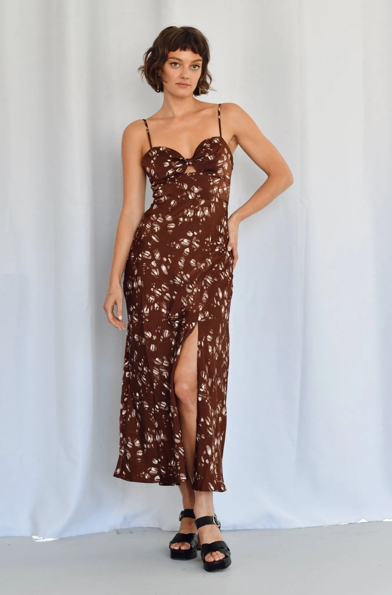 Satin Floral Bustier Dress