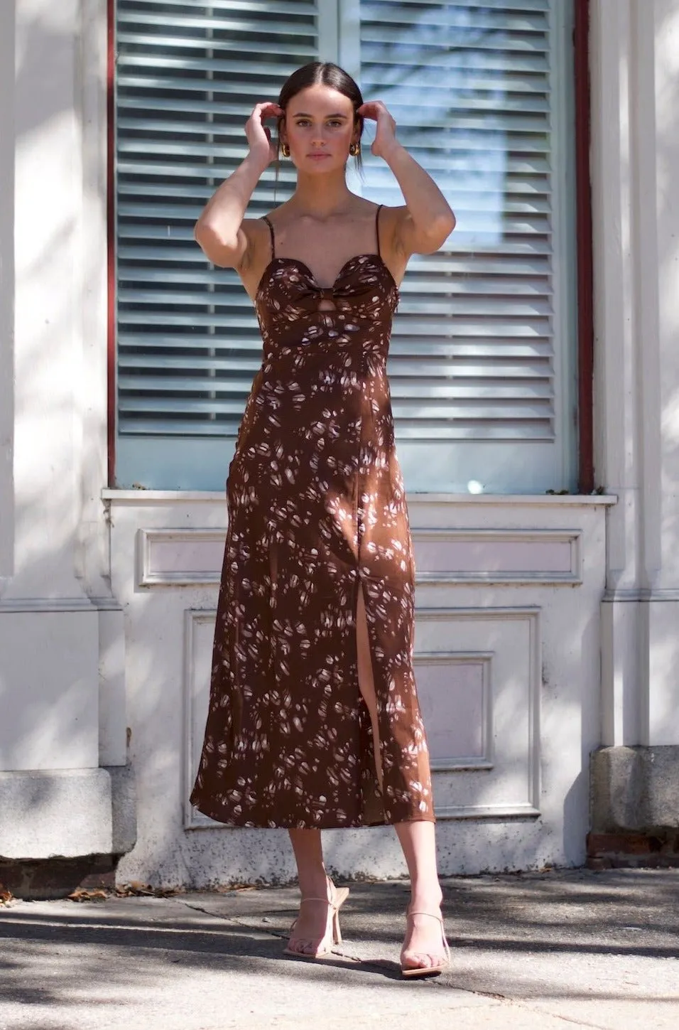 Satin Floral Bustier Dress