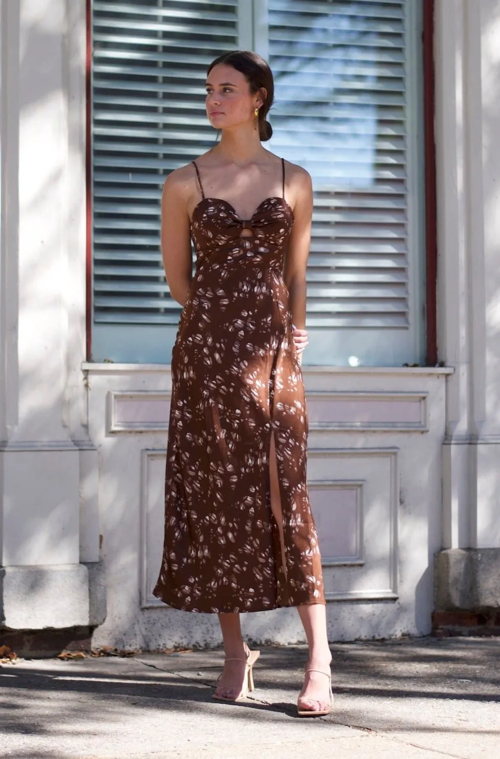 Satin Floral Bustier Dress