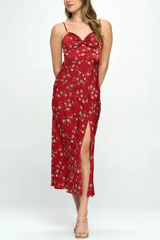 Satin Floral Bustier Dress
