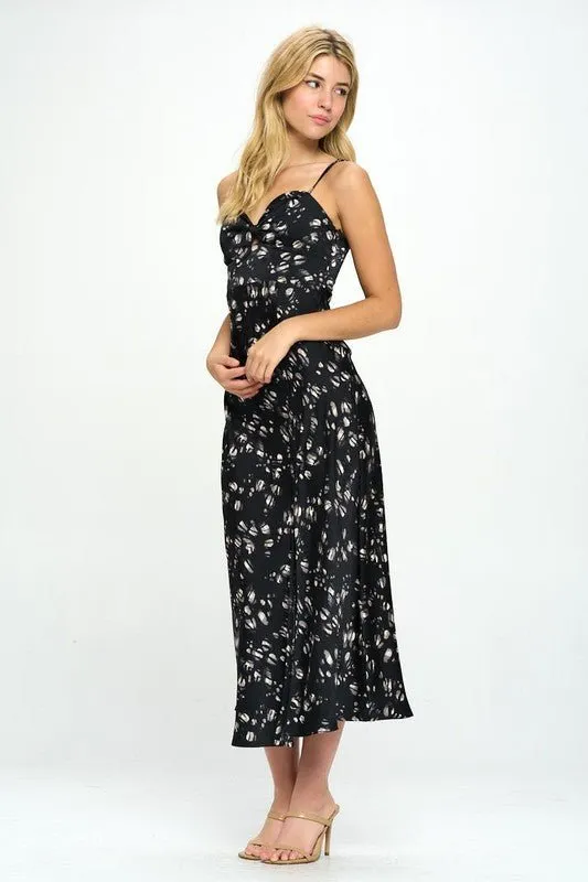 Satin Floral Bustier Dress