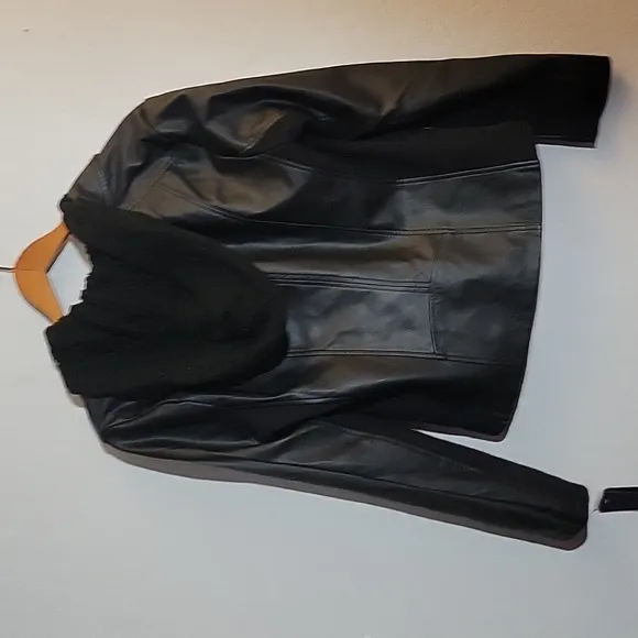 SEBBY COLLECTION Large Moto Zipper Jacket Pockets Detachable  Hood