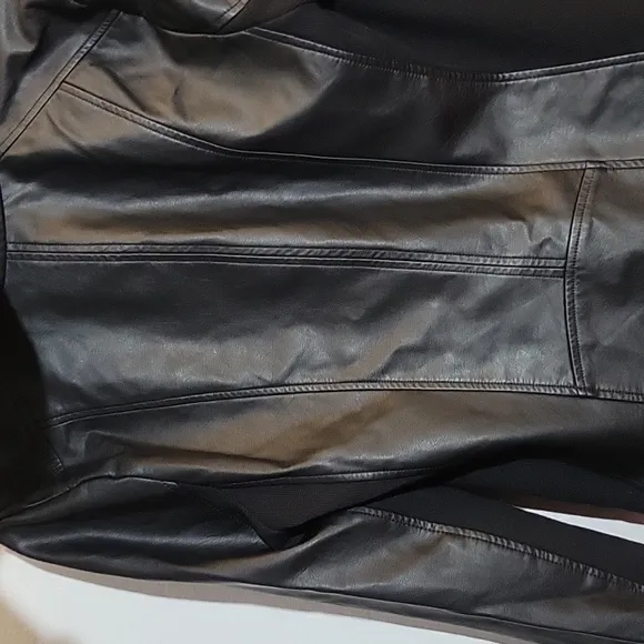SEBBY COLLECTION Large Moto Zipper Jacket Pockets Detachable  Hood