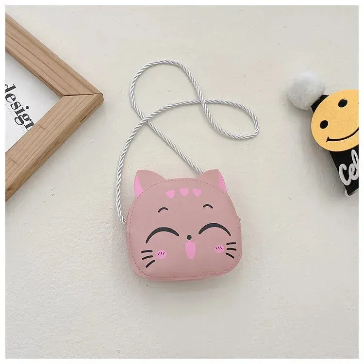 Small Bag Cute Cartoon Cat Children Messenger Bag Kids Fashion Coin Purses Bags for Girls Handbags Mini Children