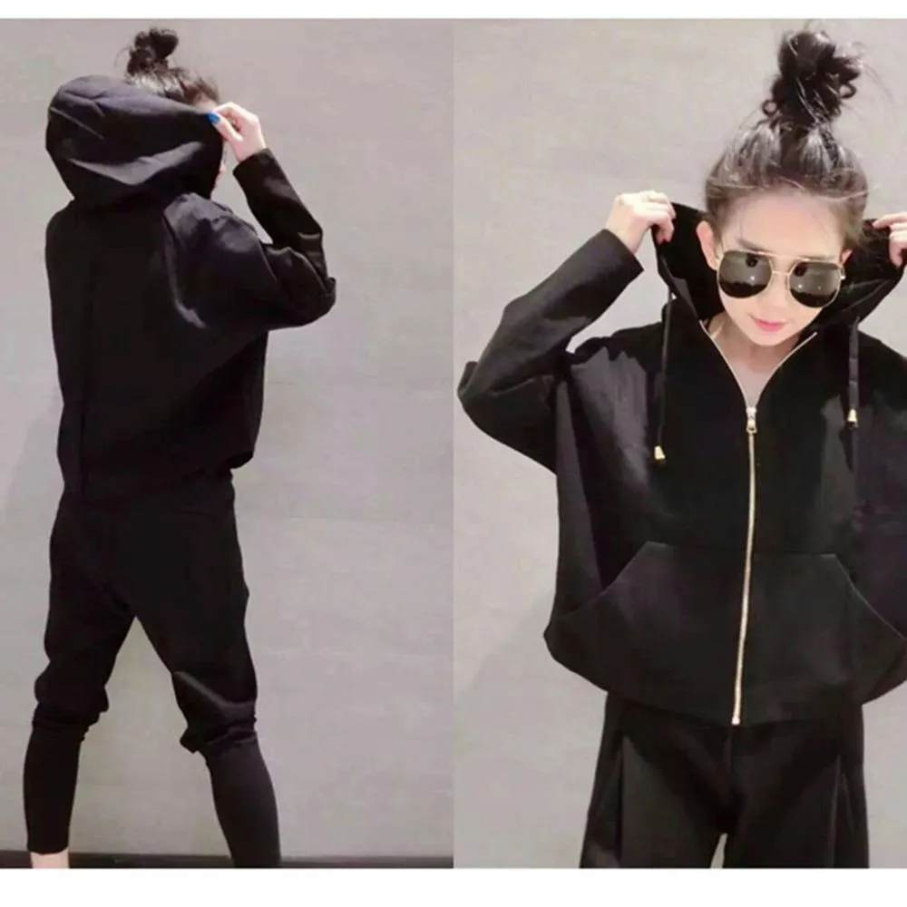 Solid Hooded Shirt & Pants (2 Piece Set)