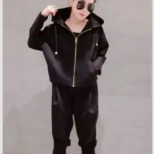 Solid Hooded Shirt & Pants (2 Piece Set)