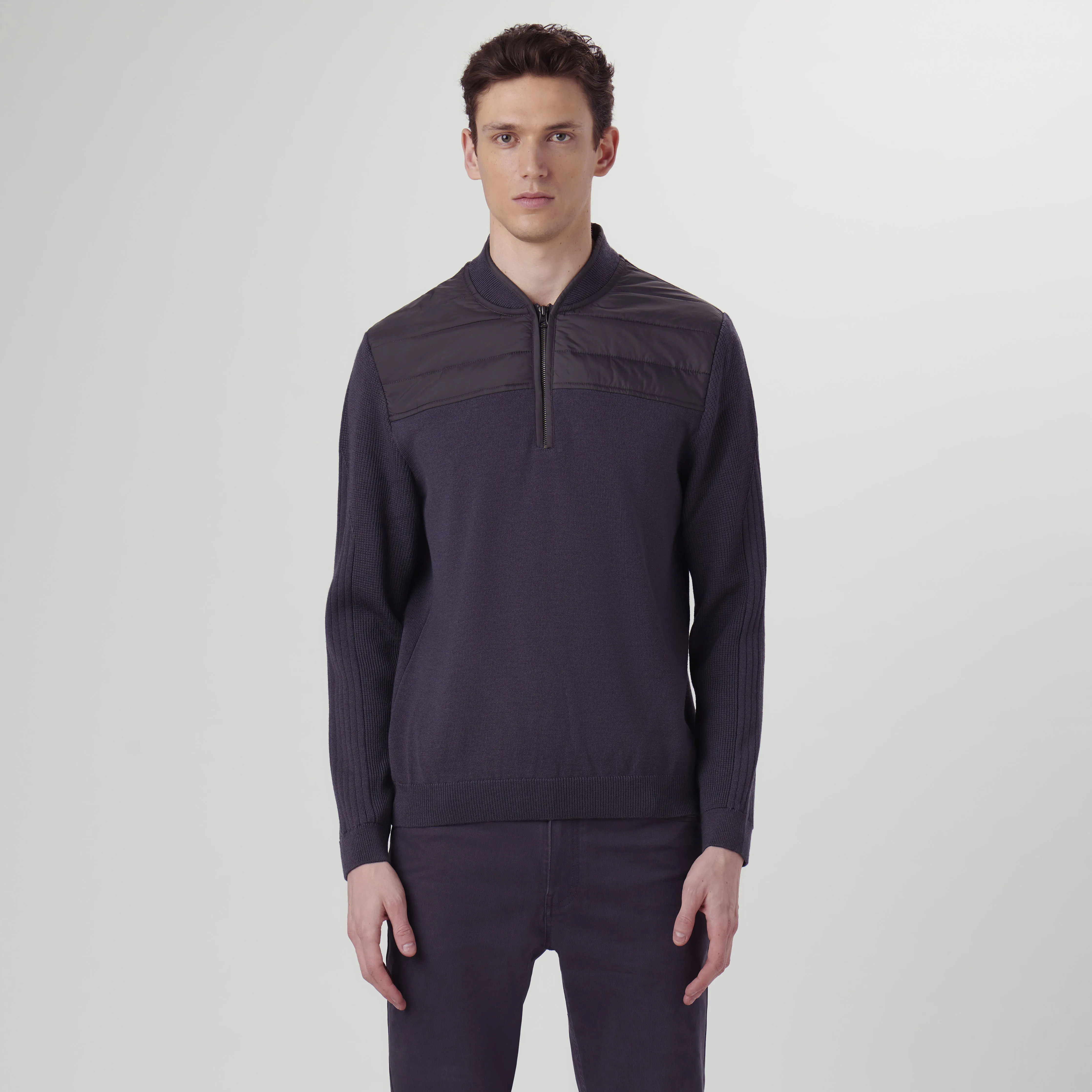 Solid Quarter Zip Sweater