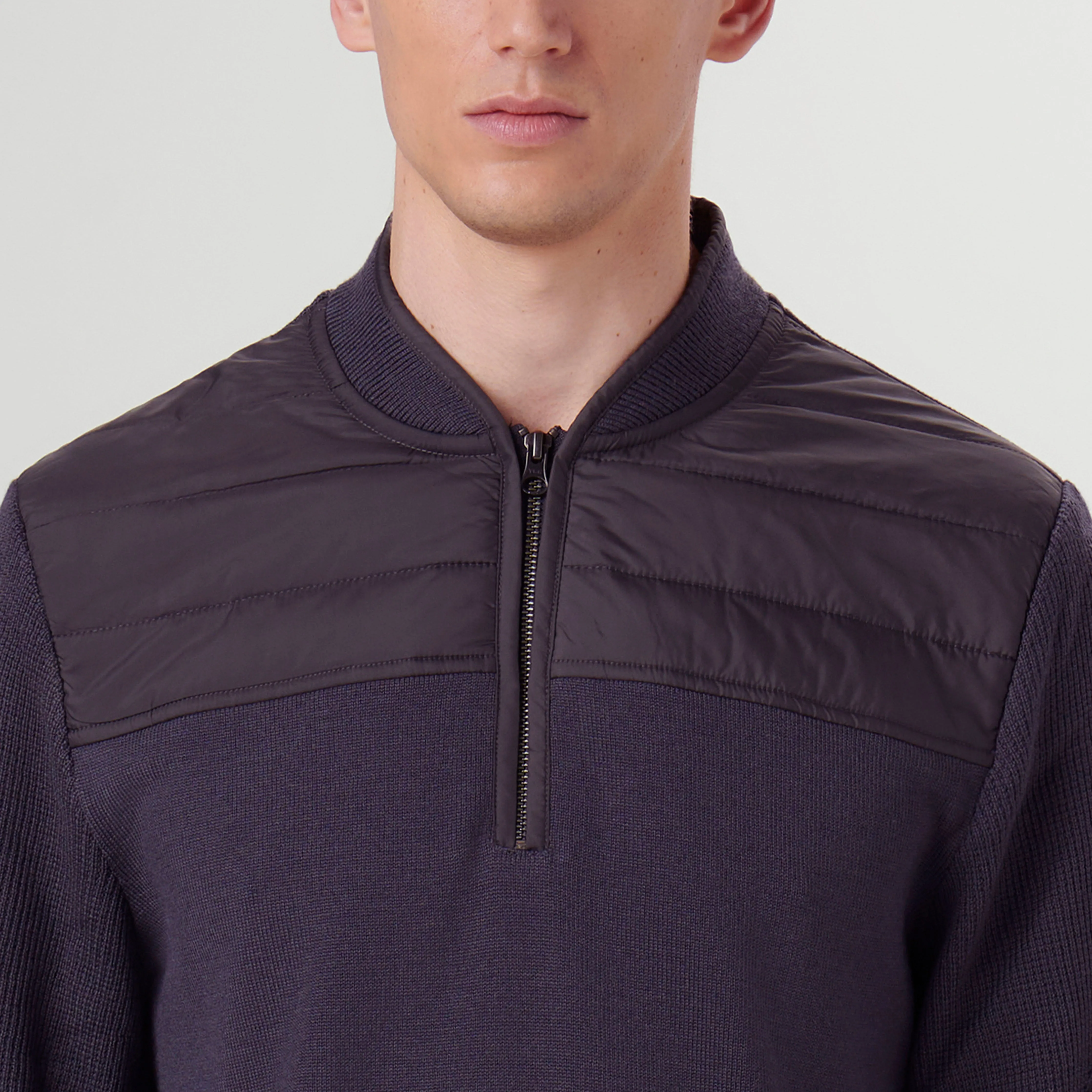Solid Quarter Zip Sweater