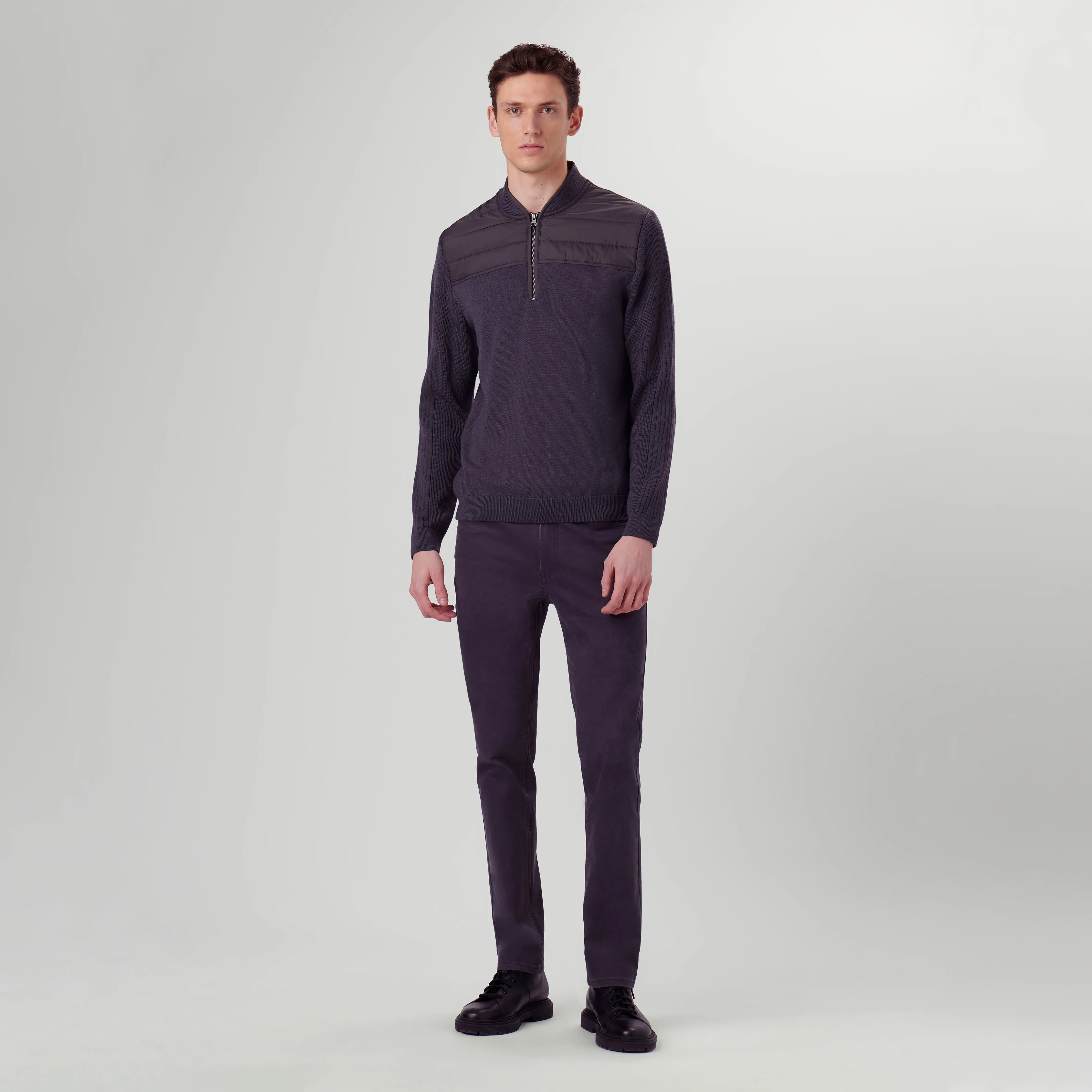 Solid Quarter Zip Sweater