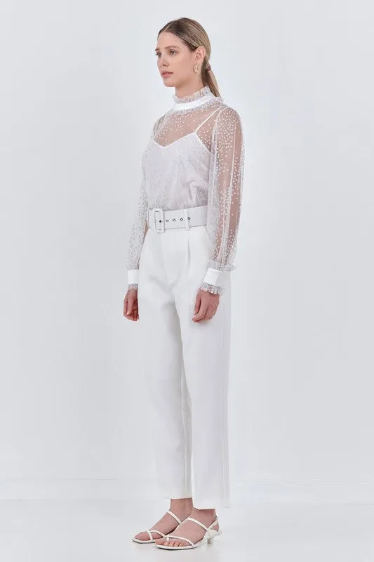 Speckled Mesh Blouse