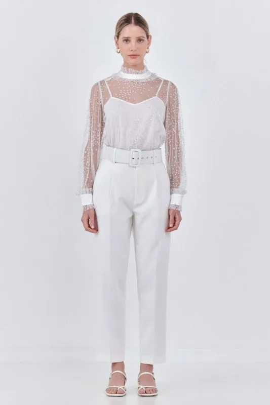Speckled Mesh Blouse