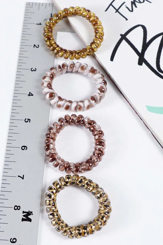 Spiral Hair Ties - 4 for $5