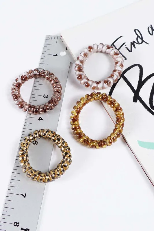 Spiral Hair Ties - 4 for $5