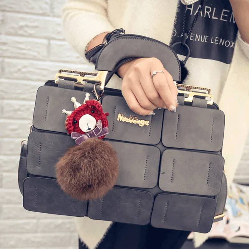 spring/summer women bag suture Boston bag inclined shoulder bag women leather handbags